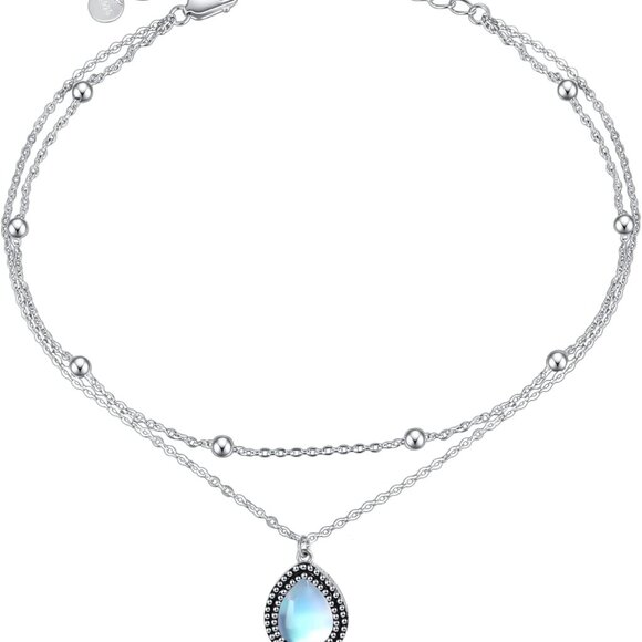 Jewelry - 925 Sterling Silver Double Layered Chain Evil Eye Daisy Sunflower Butterfly Ankl